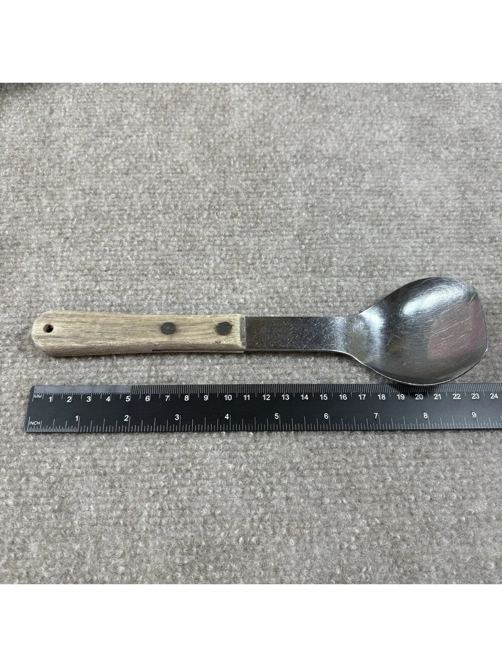 Vtg Vernon Ice Cream Spade Spoon Scoop Stainless w Wood Handle Vernon Co
